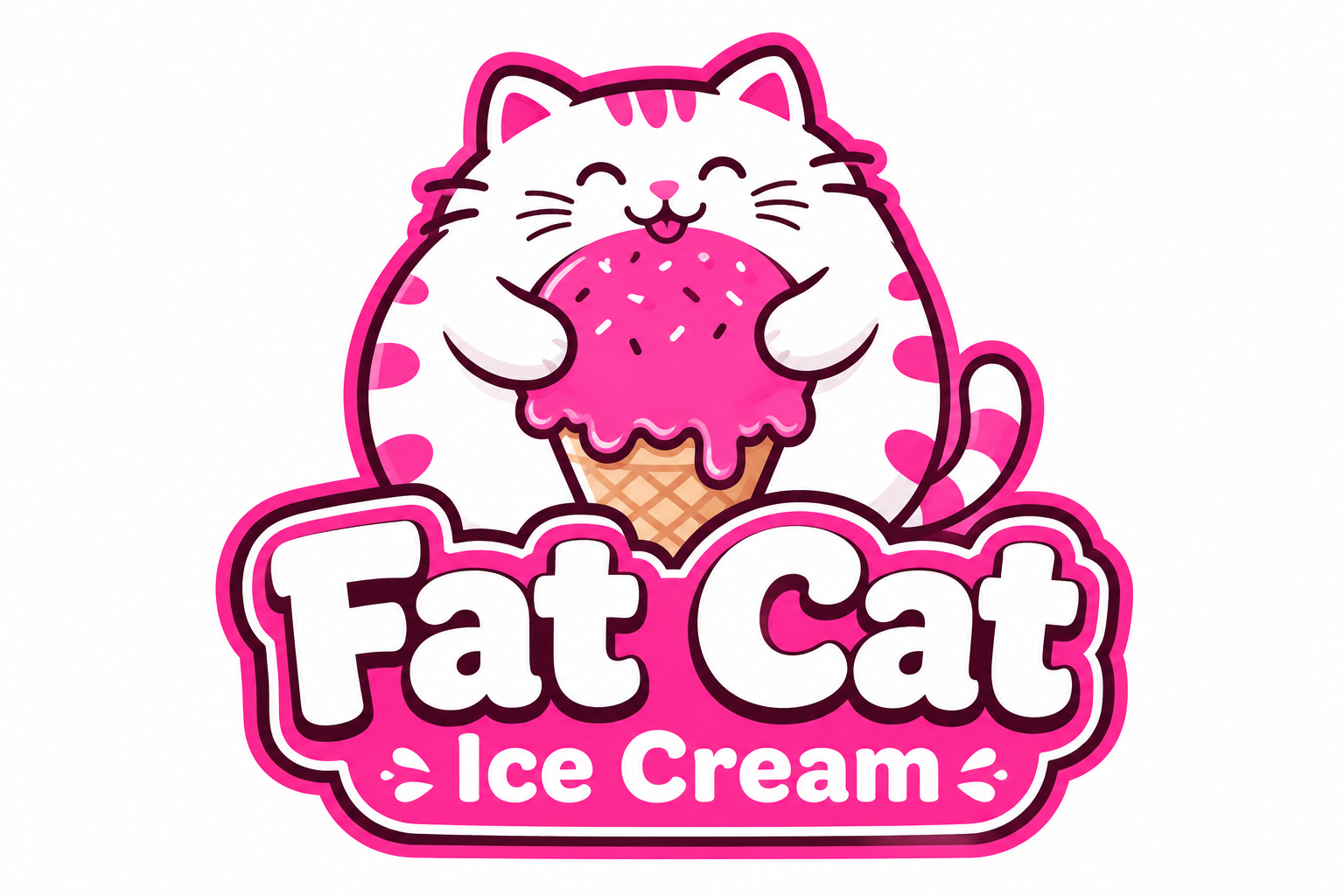 Fat Cat Ice Cream Franchise Logo