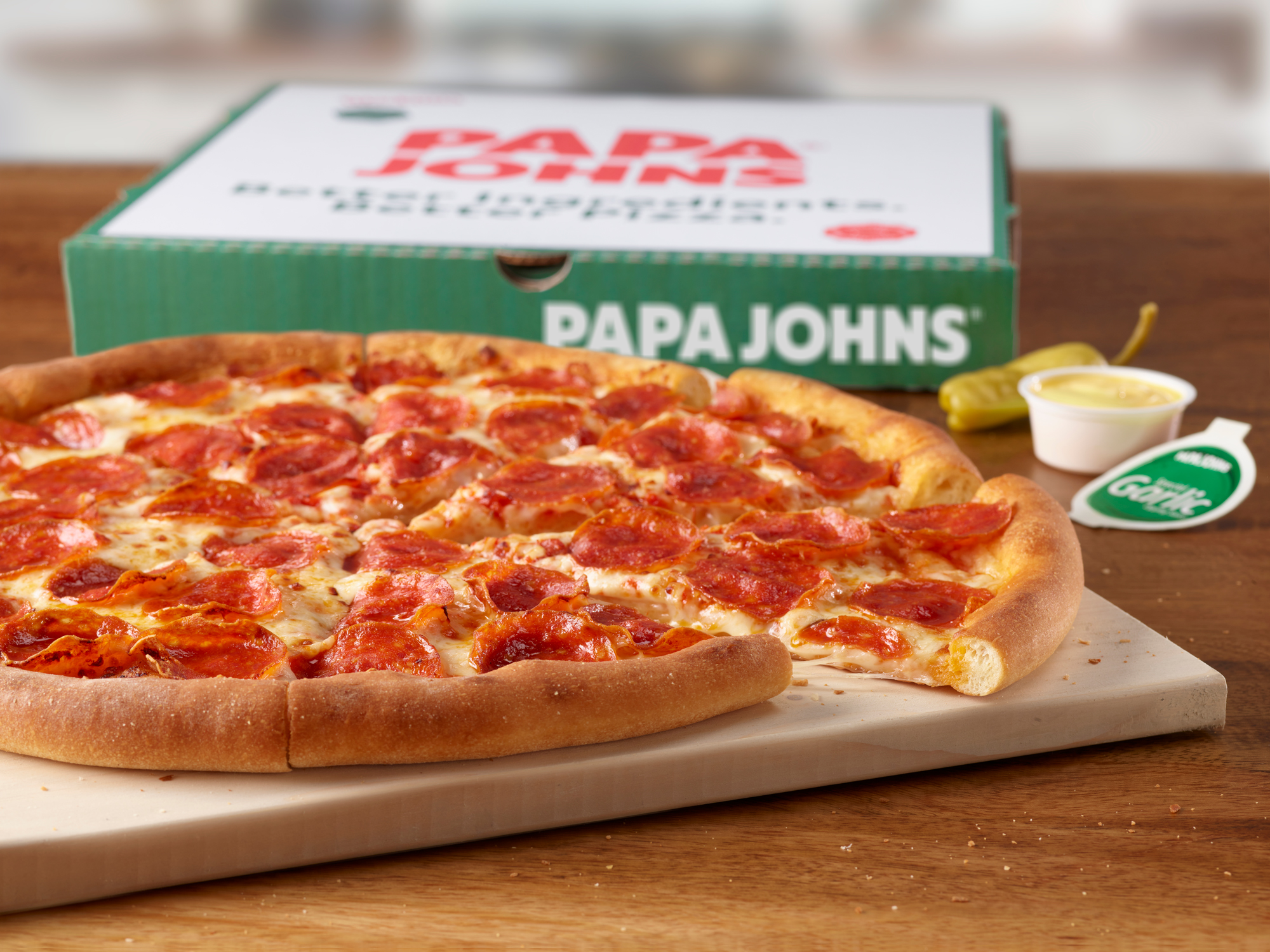 Papa Johns pizza and ingredients